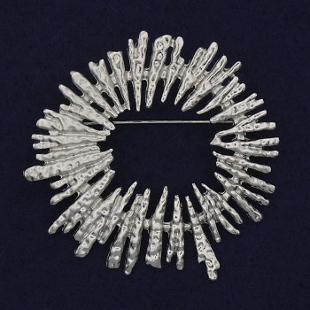 Брошка Акцент сребърен метал 54×56 мм