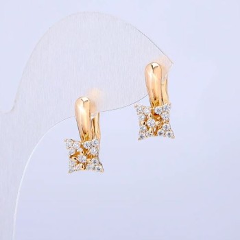 Овеци Xuping позлатяване 18K с бели кристали, диаметър 17×8 мм +