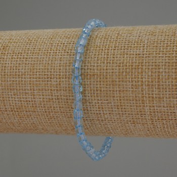 Браслет от натурален топаз, гранен куб, диаметър 4×4 мм, дължина 18 см, еластична основа