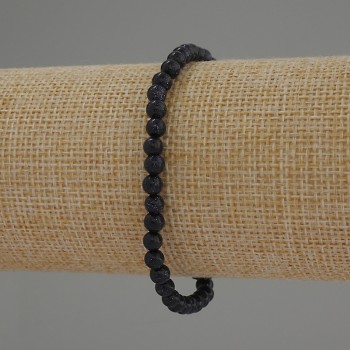 Гривна авантюрин „Нощ Каира“ гладък топче 4 мм, дължина 18 см, еластична основа