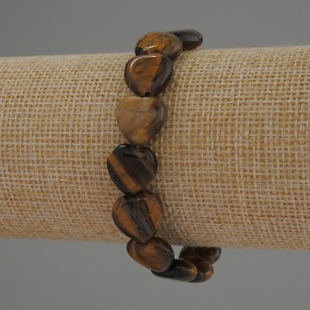 Гривна от тигрово око във формата на сърце, диаметър 12 мм, дължина 18 см, еластична