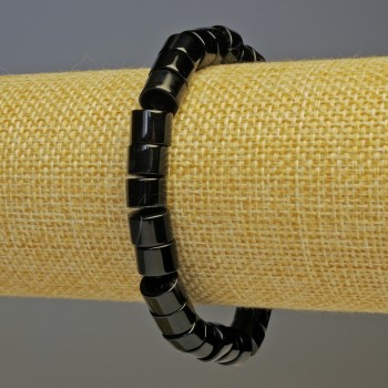 Ахатов цилиндричен браслет, диаметър 8×5 мм, дължина 18 см, еластичен