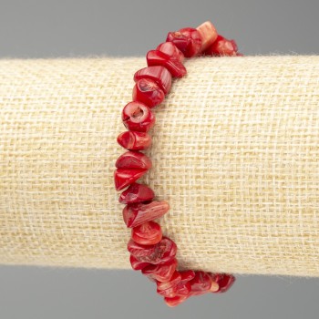 Гривна от коралови късчета, диаметър 6×3 мм, дължина 18 см (еластична основа)