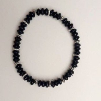 Гривна от авантюрин «Синият пясък на Каирската нощ» рондел, диаметър 3×6 мм със сребърни вложки, дължина 18 см ± (еластична)