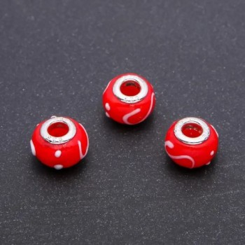 Пандора мънистина от пластмаса, диаметър 14×10 мм, диаметър 4,5 мм, фас. 6 бр