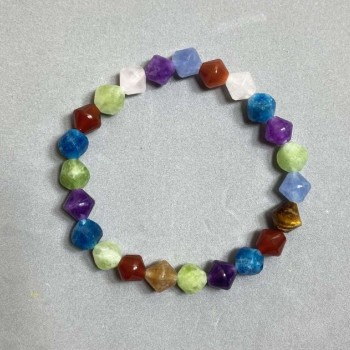 Гривна Асортимент гранован ромбик 8x8 мм, дължина 18 см (еластичен)