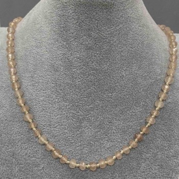 Колие от изкуствен селенит, грановано 6х4 мм, дължина 50 см