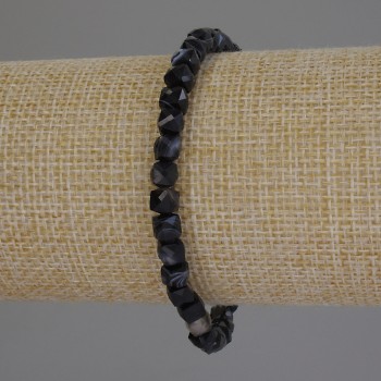 Браслет от гранен ахат – кубчета, диаметър 5×5 мм, дължина 18 см, еластична основа