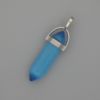 Кулон „Котешко око“ със шестоъгълен кристал, 8х31х41 мм+