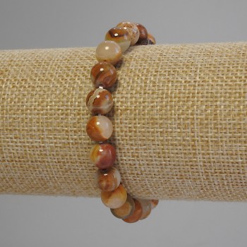 Браслет от оникс с гладки мънисти, диаметър около 8,5 мм, дължина 18 см, на еластична основа