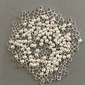 Кримп фиксатори «захипи»,Diameter 3 мм, цвят на метала „сребро“, опаковка 300 грама