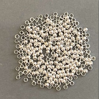 Фиксатори кримпи „захипи“, диаметър 2,5 мм, цвят на метал „сребро“ опаковка 200 грама