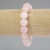 Промоция! Браслет от розов кварц с мънисти, диаметър 12 мм, дължина 18 см, еластична основа