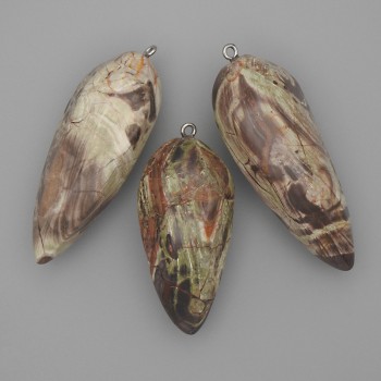 Кулон от естествена яшма Пикасо 56×22 мм (+-)