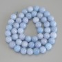 Аквамаринови мъниста — гладка топка, диаметър 8 мм, дължина 38 см на конец