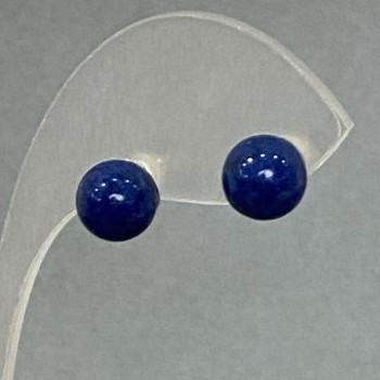 Обици-пусети с лазурит 8 мм