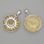 Кулон с цитрин в оправата „Слънце“, диаметър 27 мм+