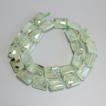 Мъниста от пренит — правоъгълни, размер 16×12 мм, на конец, дължина 40 см+