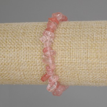 Браслет халцедон с късчета, диаметър 6-9х3-5 мм, дължина 18 см, еластичен