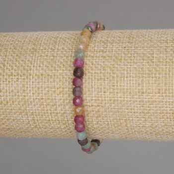 Гривна от гранован турмалин, кубче, диаметър 4x4 мм, дължина 18 см, еластична