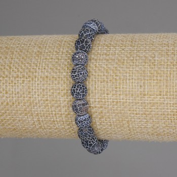 Гривна Морозен ахат, гладка мъниста, диаметър 8 мм ±, дължина 18 см ±, еластична основа