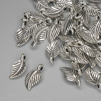 Висулка Лист в бронзов цвят, диаметър 15×7 мм ± опаковка 46 броя