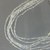 Мънисти чешки кристал на конец, бял прозрачен с бензинов блясък, гранени рондели, диаметър 3,5×3 мм, дължина 33 см