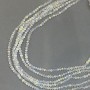 Мънисти чешки кристал на конец, бял прозрачен с бензинов блясък, гранени рондели, диаметър 3,5×3 мм, дължина 33 см