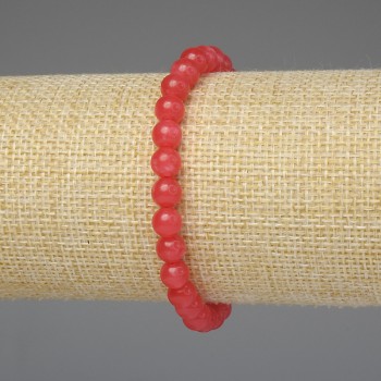 Браслет турмалин от гладко полирани мънисти 6 мм, дължина 18 см, стрейч