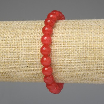 Гривна от турмалин с гладki топчета 8 мм, дължина 18 см ±, еластична основа