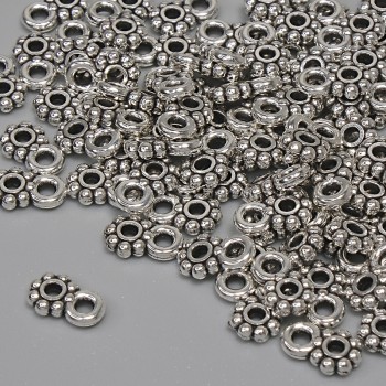 Висулка със сребърен цвят на метала, диаметър 7×4,5 мм ± отвор за обеца 1,5 мм ± опаковка 84 бр.