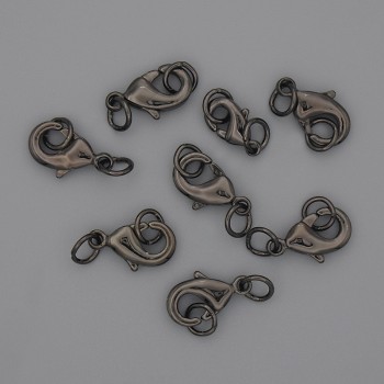 Фурнитура — карабинова закопчалка 12×6 мм, черен метал