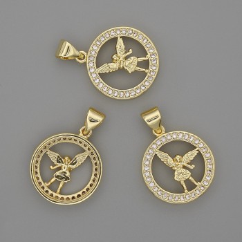 Кулон Ангел 16 мм, дължина 22 мм, златист метал