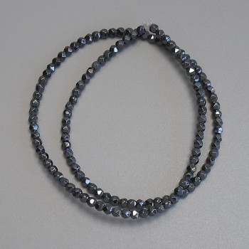Хематитови мъниста многоъгълни 3х3 мм+- на конец, дължина 37 см+