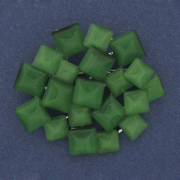 Брошка кулон Акцент зелено котешко око със сребрист метал 46×50 мм+