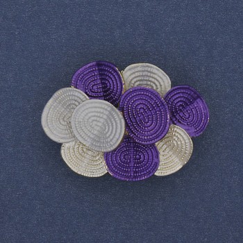 Брошка-висулка Акцент 36×26 мм ± цветен емайл златист метал