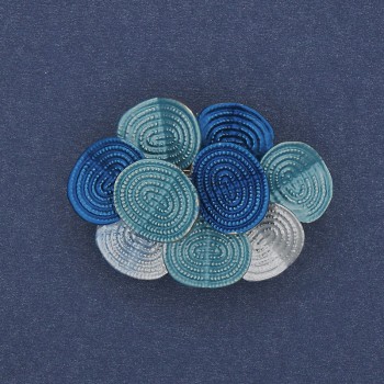 Брошка-кулон Акцент 36×26 мм ± цветна емал, сребърен метал