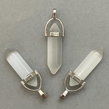 Висулка „Котешко око“ със шестоъгълна форма, кристал и топче 8×31×41 мм+