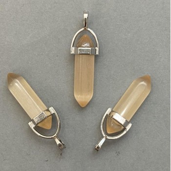 Кулон „Котешко око“ със шестоъгълен кристал топка 8×31×41 мм+