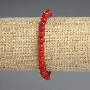 Браслет от корал със галтови мъниста, диаметър 5–6 мм, 5×5 мм ±, дължина 18 см ±, на еластична основа