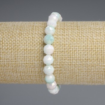 Гривна от чешки кристал мултицветна, гранени мъниста 8 мм, дължина 18 мм+- еластична основа