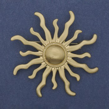 Брошка Ярило златист матов емайл златист метал 69 мм+