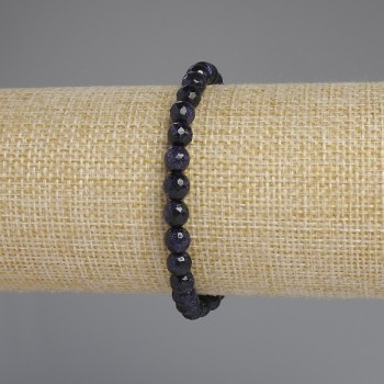 Браслет авантюрин „Нощ на Кайро“ с гранени мъниста, диаметър 6 мм, дължина 18 см +