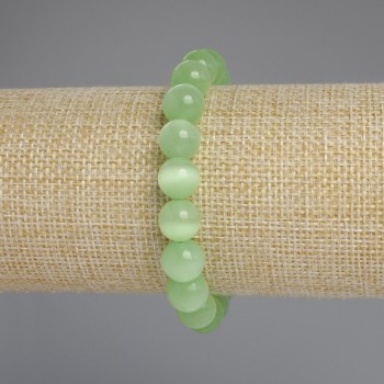 Браслет котешко око – гладка мъниста, диаметър 10 мм, дължина 18 см ±, еластична основа