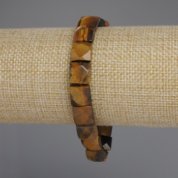 Гривна от тигрово око – грановани квадрати, диаметър около 10 мм, дължина 18 см ± стрейч