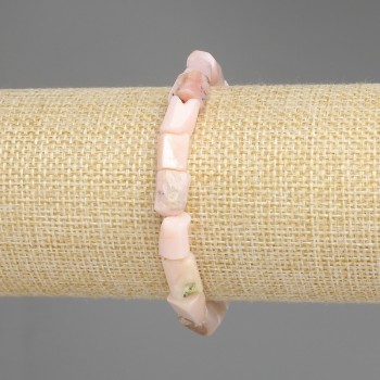 Гривна от розов опал, фасетирана, 18 см, еластична