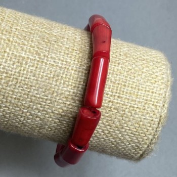 Гривна от корал „Рубка“ 17–19×7–9 мм, дължина 18 мм, еластична