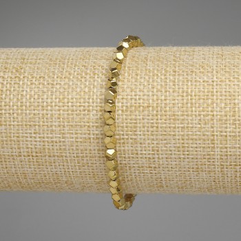 Гривна от златист хематит – многогранни мъниста, диаметър 4×4 мм, дължина 18 см, еластична