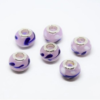 Пандора пластмасова мъниста, размер 14×11 мм, диаметър на отвора 4,5 мм, опаковка 6 бр.