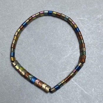 Браслет от хематит «Вълна», диаметър 5 мм, 5×4 мм, дължина 18 см, еластична основа